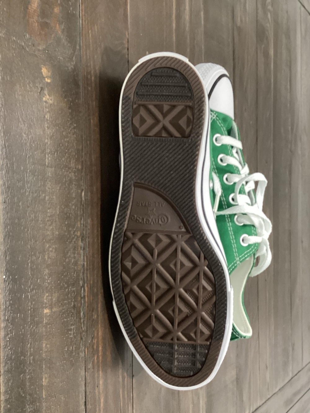 Converse Green Low Top Canvas Sneakers with White Accents - Picture 5 of 7